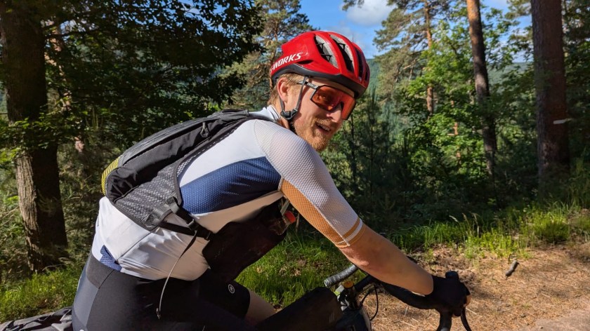 Oscar Huckle modelling Specialized S-Works Prevail 3 helmet