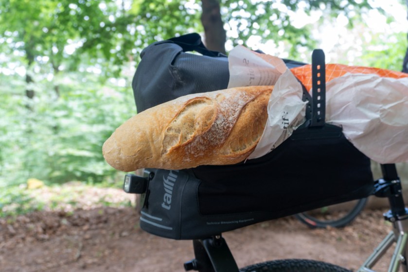 Baguette strapped to a Tailfin AeroPack Cargo Pack 