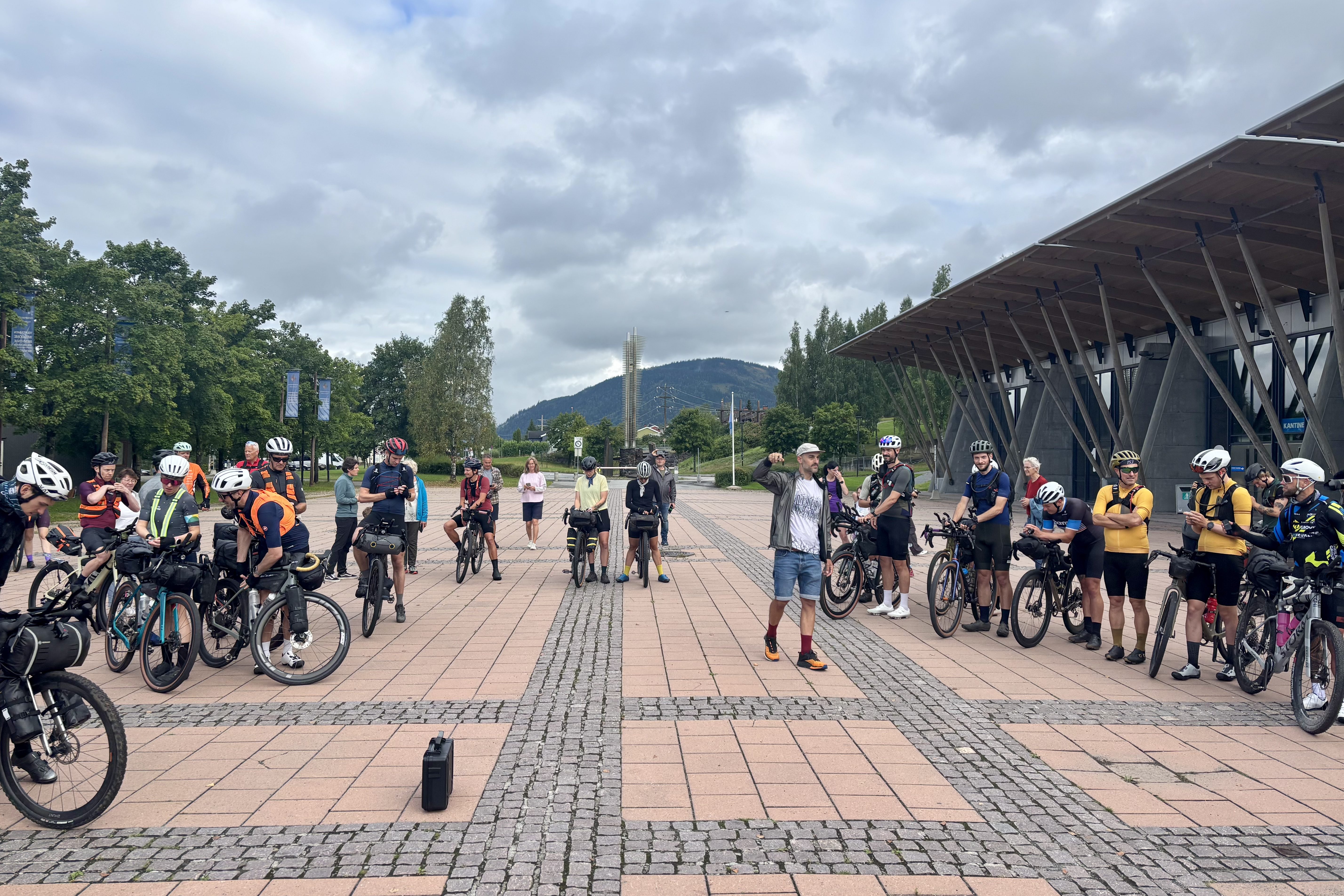 Riders gathering for briefing before Mother North