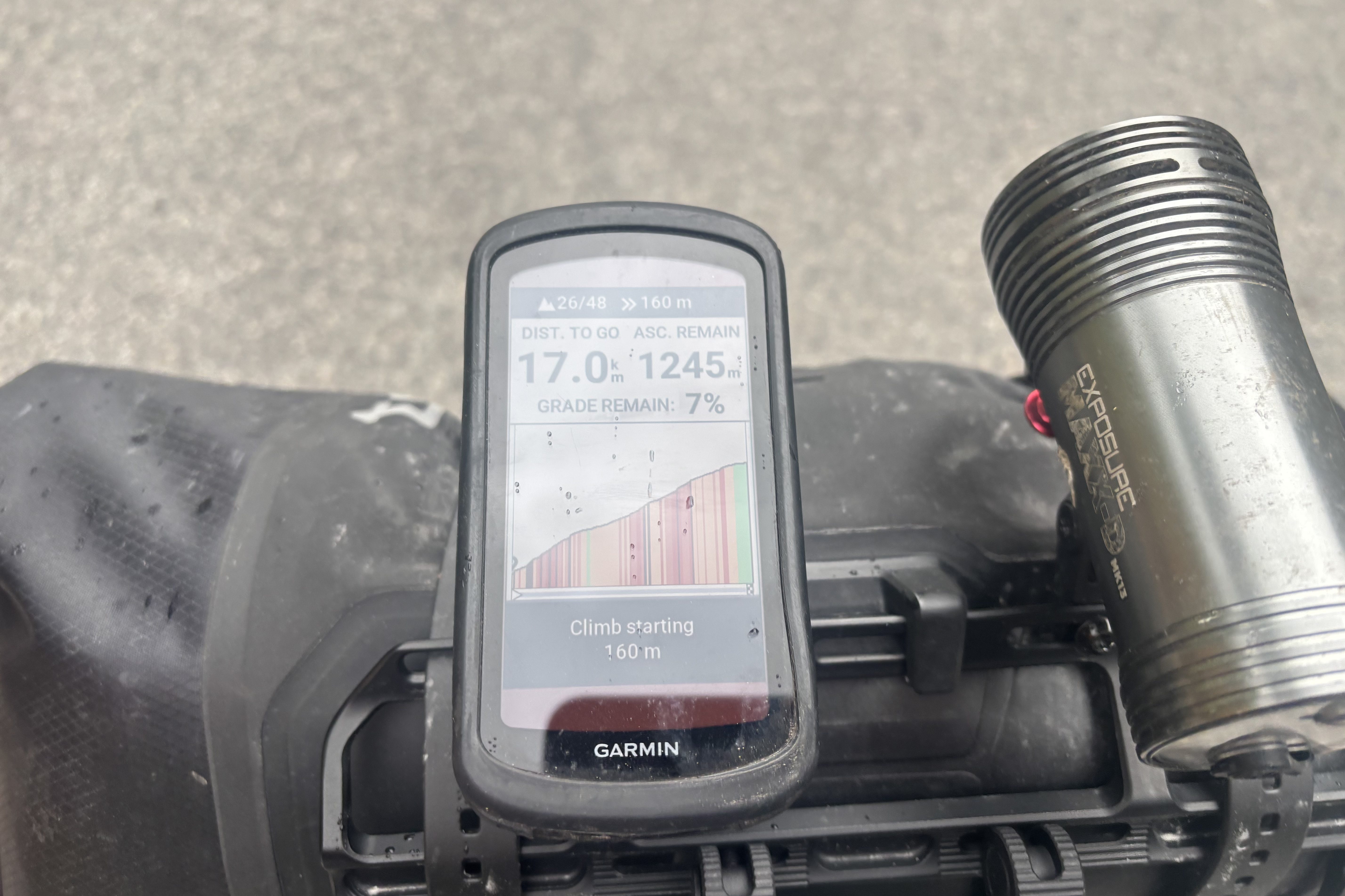 Climb Pro graph on Garmin Edge 1040 Solar
