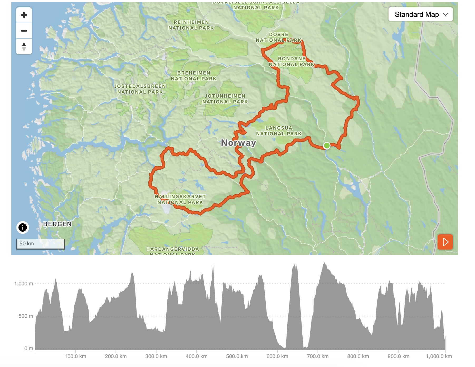 Mother North 2025 route profile