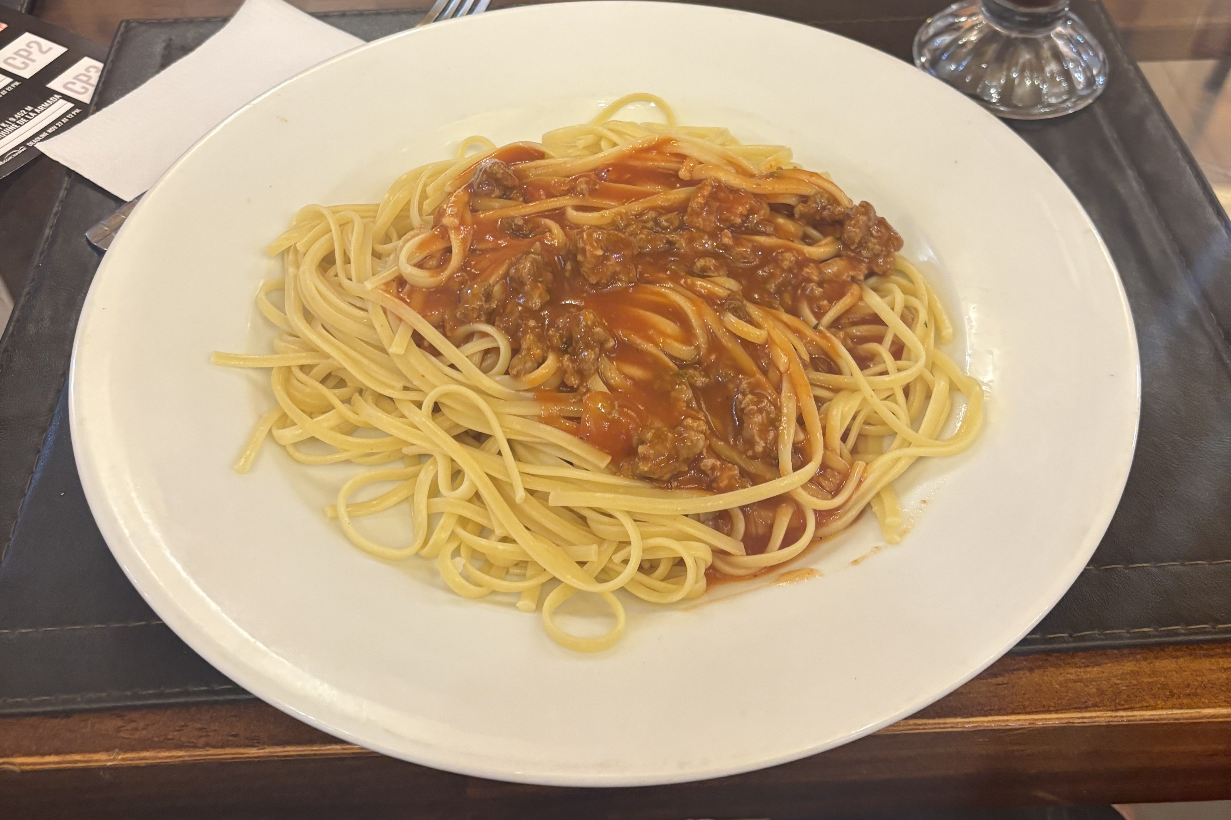 Spaghetti bolognese on a plate